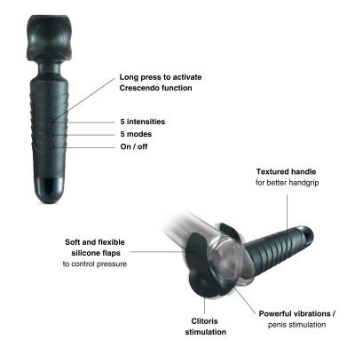 MAN.WAND EVO PINE GREY RECHARGEABLE MASTURBATOR - 1 2