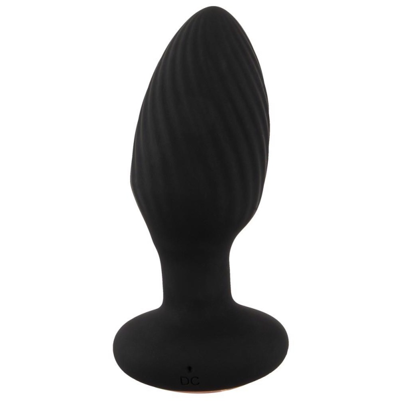 Korek analny ANOS RC Rotating z funkcją rotacji i spiralną teksturą, długość całkowita 9,7 cm - 3