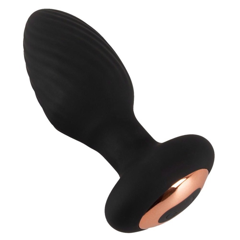 Korek analny ANOS RC Rotating z funkcją rotacji i spiralną teksturą, długość całkowita 9,7 cm - 4