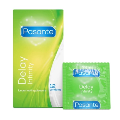 Prezerwatywy opóźniające Pasante Delay Infinity 12 sztuk (53 mm) - 1