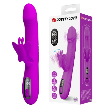Wibrator króliczek Bella Purple z wyświetlaczem LED i ładowaniem magnetycznym, 24 cm - 1