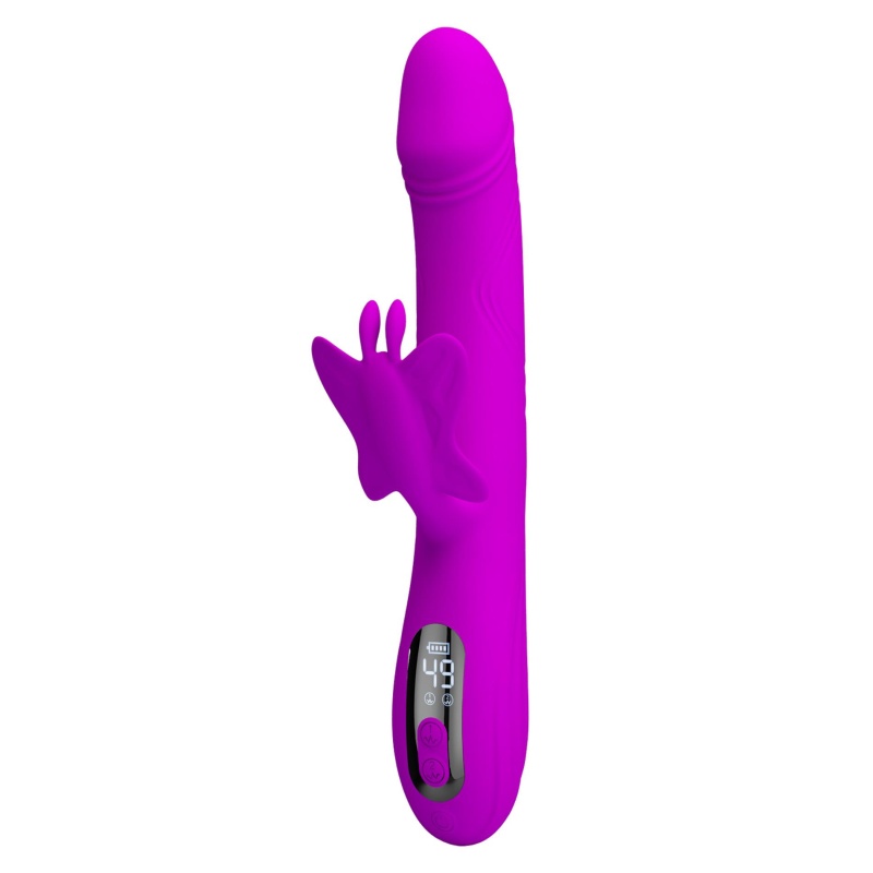 Wibrator króliczek Bella Purple z wyświetlaczem LED i ładowaniem magnetycznym, 24 cm - 2