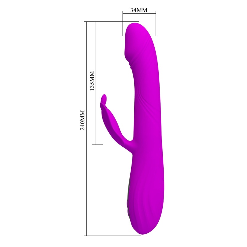 Wibrator króliczek Bella Purple z wyświetlaczem LED i ładowaniem magnetycznym, 24 cm - 8
