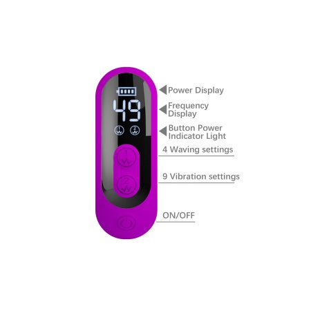 Wibrator króliczek Bella Purple z wyświetlaczem LED i ładowaniem magnetycznym, 24 cm - 9