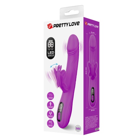 Wibrator króliczek Bella Purple z wyświetlaczem LED i ładowaniem magnetycznym, 24 cm - 11
