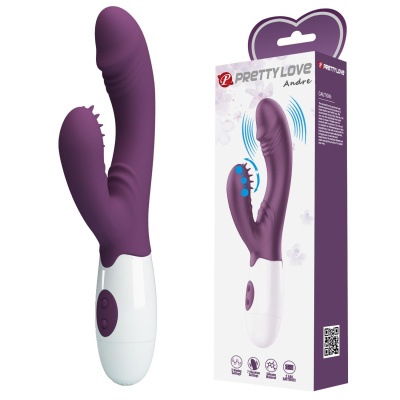 Wibrator podwójny Andre z falującym trzonem 20 cm - 1