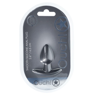 Smooth Silicone Anal Plug - Small - 2.6 / 6,5 cm - Gunmetal - 1 2