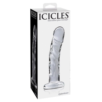 Szklany Dildo Icicles No. 62 Clear — ręcznie formowany, bezszwowy, 18 cm, Ø 3 cm - 1