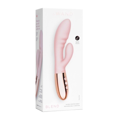 Wibrator króliczek Blend Rose Gold - dwa silniki, zginana szyjka, 20,2 cm, silikon i metal - 1