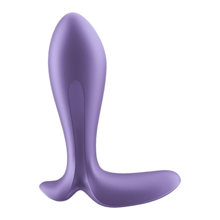 Wibrator analny Satisfyer Intensity Plug Purple - silikon medyczny, 2 silniki, długość 11,3 cm - 4