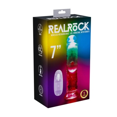 LED Vibrating Straight Cock - 18 cm - Transparent - 1 2