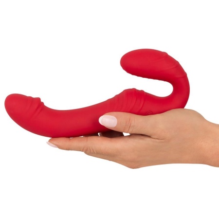 Strap-on bez uprzęży RC Strapless Strap-on 3 – podwójny wibrator z 3 silnikami i pilotem, długość 19,1 cm - 6
