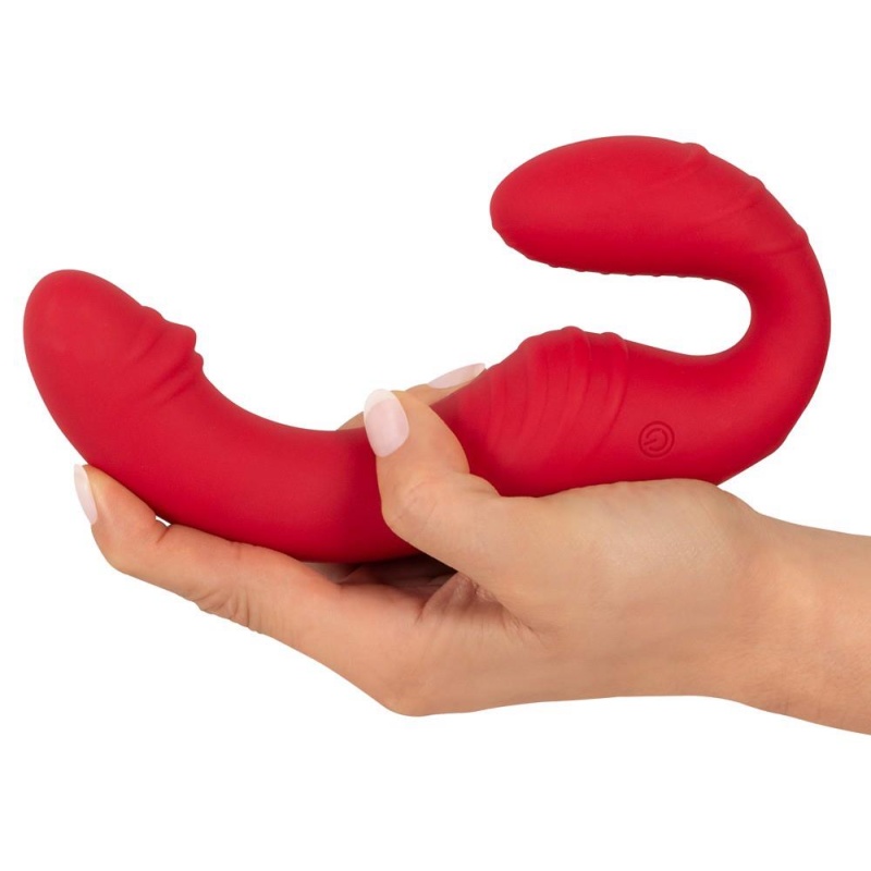 Strap-on bez uprzęży RC Strapless Strap-on 3 – podwójny wibrator z 3 silnikami i pilotem, długość 19,1 cm - 7