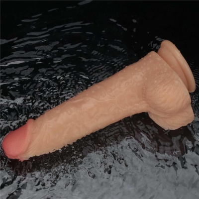 Wibrujące dildo Power Basics Cock 23 cm jasny beżowy - 1 2