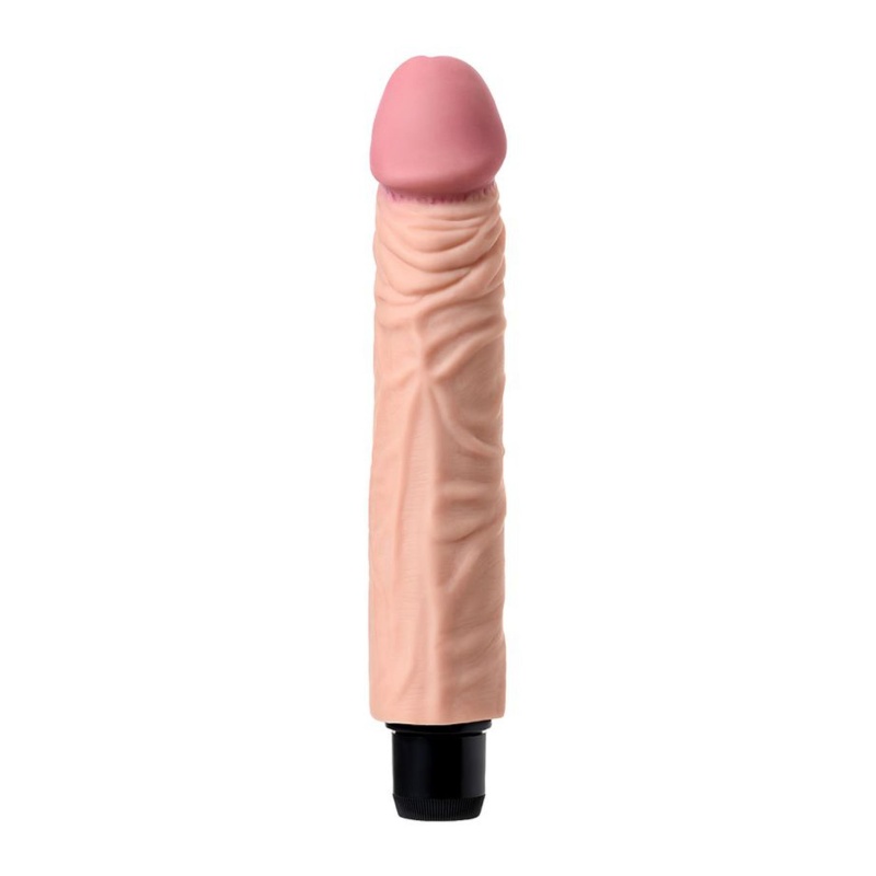 Wibrator realistyczny Real Vibrator Flesh z pokrętłem bezstopniowej regulacji wibracji, TPE, 22,5 cm długości, Ø 3 cm - 4