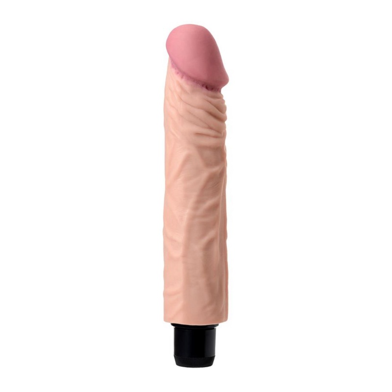 Wibrator realistyczny Real Vibrator Flesh z pokrętłem bezstopniowej regulacji wibracji, TPE, 22,5 cm długości, Ø 3 cm - 5