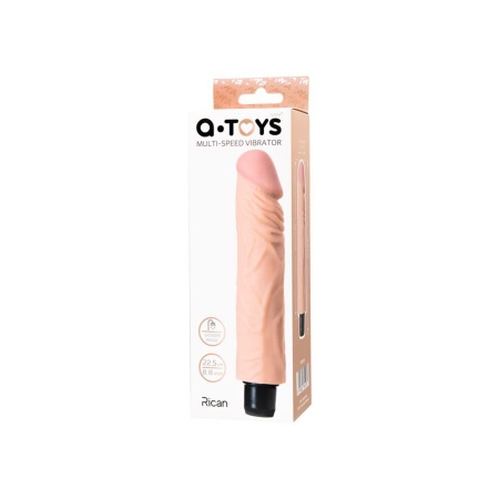 Wibrator realistyczny Real Vibrator Flesh z pokrętłem bezstopniowej regulacji wibracji, TPE, 22,5 cm długości, Ø 3 cm - 7