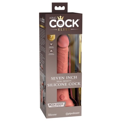 KCE 7 Dual Density Cock Light – dildo silikonowy z przyssawką, konstrukcja dual density, 21 cm - 1