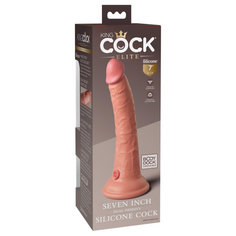 KCE 7 Dual Density Cock Light – dildo silikonowy z przyssawką, konstrukcja dual density, 21 cm - 6
