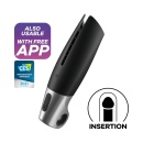 Power Masturbator Black Silver - elastyczny silikon, żebrowana struktura i 14 programów wibracji (ok. 27,9 cm) - 5