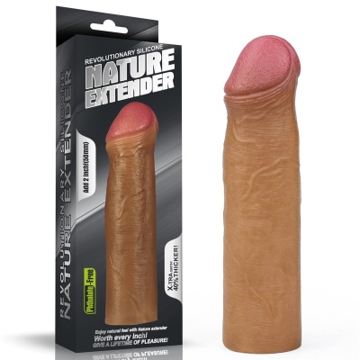 Nakładka na penisa Nature Extender 17,8 cm, silikon platynowy - 1