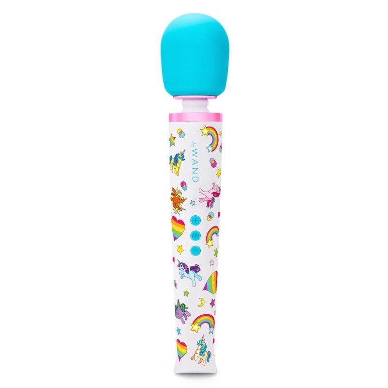 Masażer różdżkowy Unicorn Wand z ruchomą głowicą 6,2 cm, silikonową nakładką penetracyjną i długością 34 cm - 4
