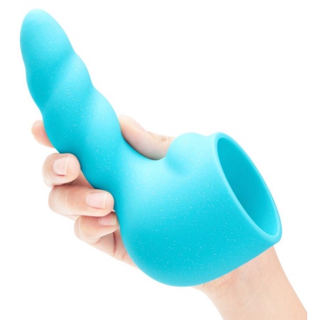 Masażer różdżkowy Unicorn Wand z ruchomą głowicą 6,2 cm, silikonową nakładką penetracyjną i długością 34 cm - 6