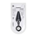 Silicone Anal Plug with Loop - L - Black - 3
