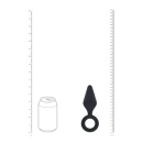 Silicone Anal Plug with Loop - L - Black - 6