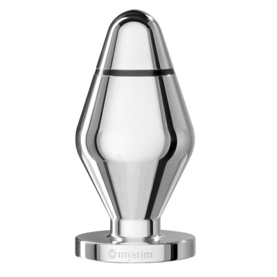 Elektroda analna John Butt Plug Large – aluminium medyczne, stożkowa, średnica 5 cm, długość 10,5 cm - 1 2