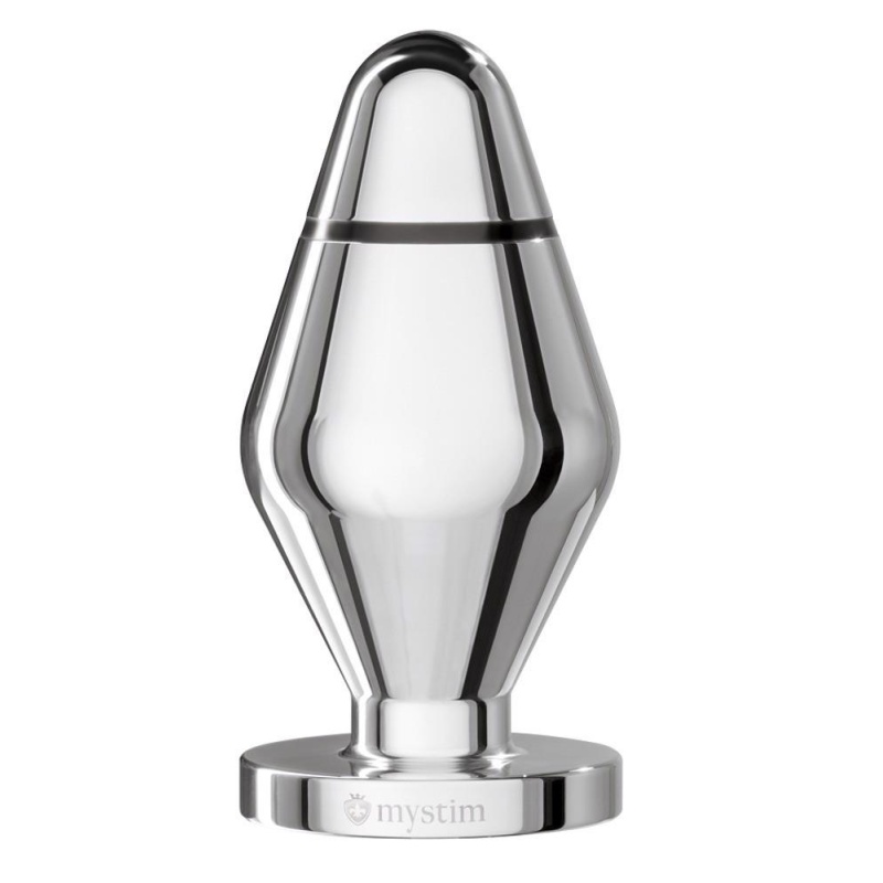 Elektroda analna John Butt Plug Large – aluminium medyczne, stożkowa, średnica 5 cm, długość 10,5 cm - 2