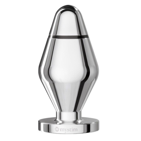 Elektroda analna John Butt Plug Large – aluminium medyczne, stożkowa, średnica 5 cm, długość 10,5 cm - 2
