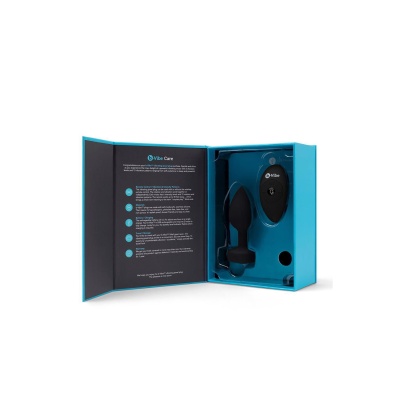 b-Vibe Vibrating Jewel Plug M/L - silikonowy plug analny z wibracją i pilotem, długość wprowadzana 8,6 cm - 1