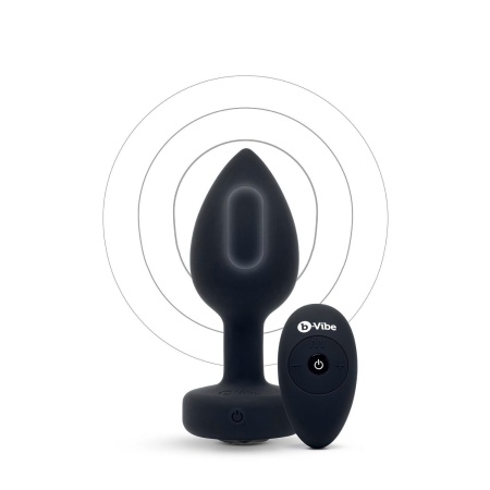 b-Vibe Vibrating Jewel Plug M/L - silikonowy plug analny z wibracją i pilotem, długość wprowadzana 8,6 cm - 3