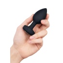 b-Vibe Vibrating Jewel Plug M/L - silikonowy plug analny z wibracją i pilotem, długość wprowadzana 8,6 cm - 4