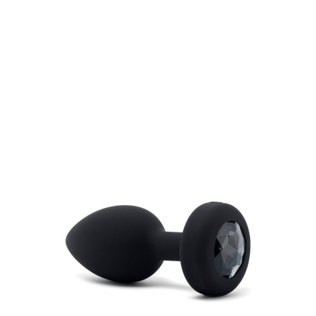 b-Vibe Vibrating Jewel Plug M/L - silikonowy plug analny z wibracją i pilotem, długość wprowadzana 8,6 cm - 5