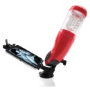 Automatyczny masturbator PET Mega-Bator Mouth Red/Clear z funkcją obrotową i posuwistą, 27,9 cm - 2