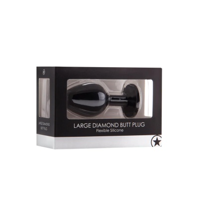 Diamond Butt Plug - Large black - 1 2