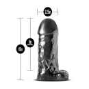 Realistyczne dildo Jet Destroyer Carbon Metallic Black z jądrami, nieporowate PVC, 25,4 cm - 4