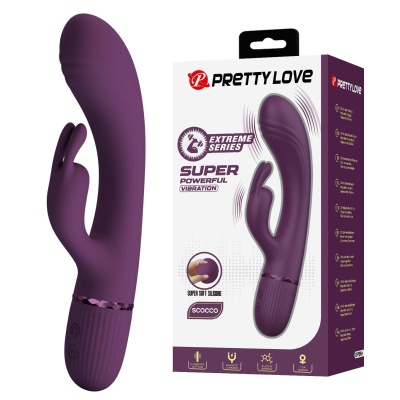 Wibrator króliczek Scocco Purple - elastyczny silikon, podwójna stymulacja, 20 cm - 1