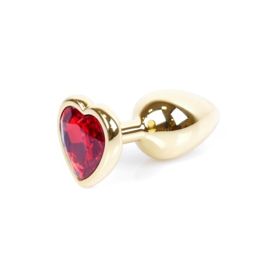 Plug-Jewellery Gold  Heart PLUG- Red - 1