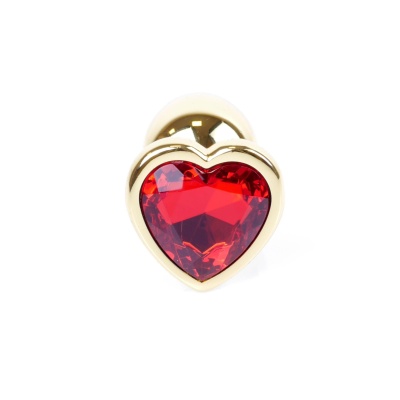 Plug-Jewellery Gold  Heart PLUG- Red - 1 2