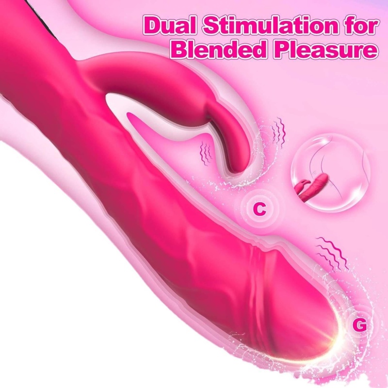 Wibrator króliczek Dual Stimulation - podwójna stymulacja punktu G i łechtaczki, długość 22,3 cm - 9