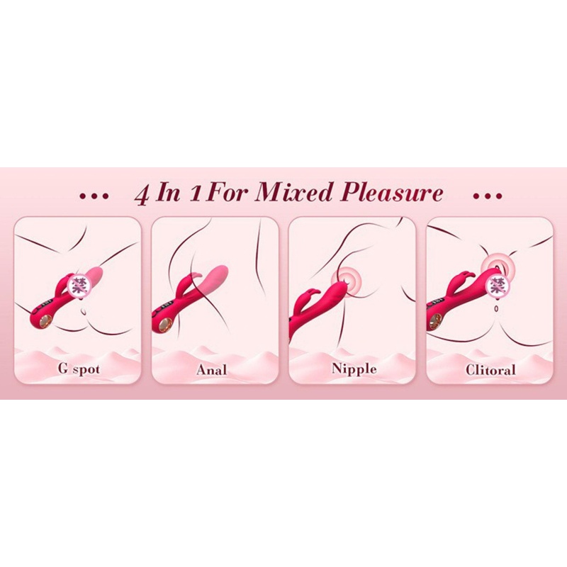 Wibrator króliczek Dual Stimulation - podwójna stymulacja punktu G i łechtaczki, długość 22,3 cm - 13