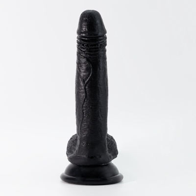 Dildo Silikonowy Inviktus 7 – 19 cm, Czarny - 1 2