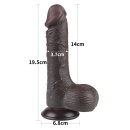 Dildo z przesuwną skórą 7,5 cala (19 cm) Dual Layer - Czarny - 2