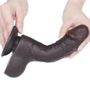 Dildo z przesuwną skórą 7,5 cala (19 cm) Dual Layer - Czarny - 5