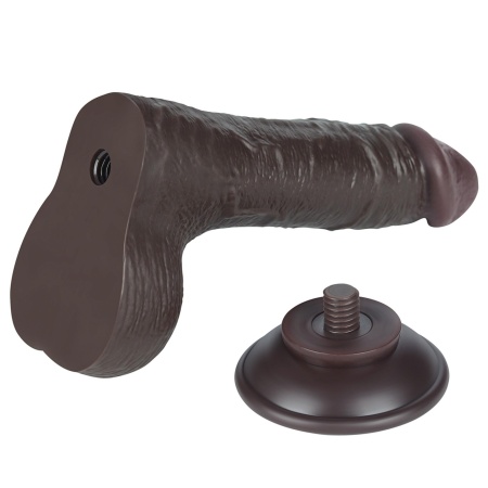 Dildo z przesuwną skórą 7,5 cala (19 cm) Dual Layer - Czarny - 8
