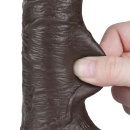 Dildo z przesuwną skórą 7,5 cala (19 cm) Dual Layer - Czarny - 9