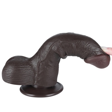 Dildo z przesuwną skórą 7,5 cala (19 cm) Dual Layer - Czarny - 13